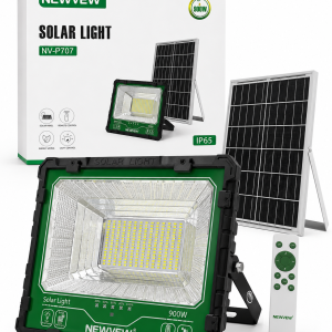 Solar Floodlight with Solar Panel and Remote Control